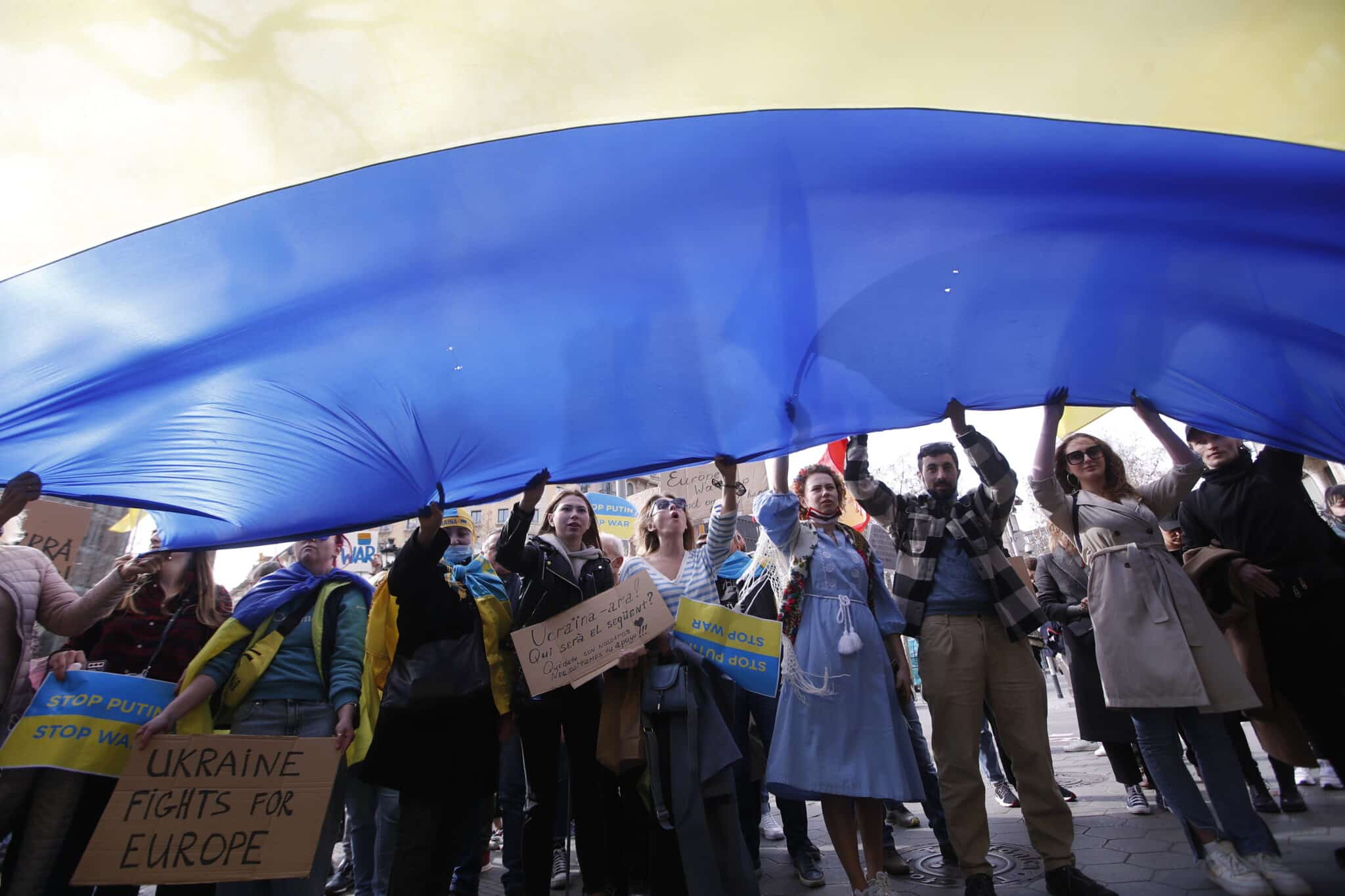 Manifestación por Ucrania en Barcelona
