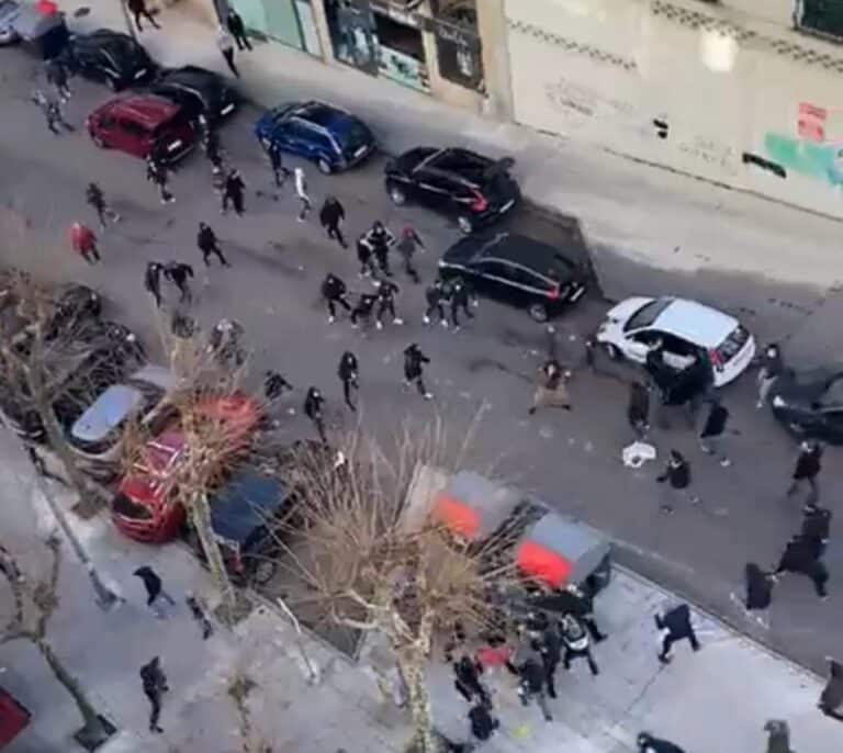 Batalla campal entre radicales del Celta y el Rayo en Vigo