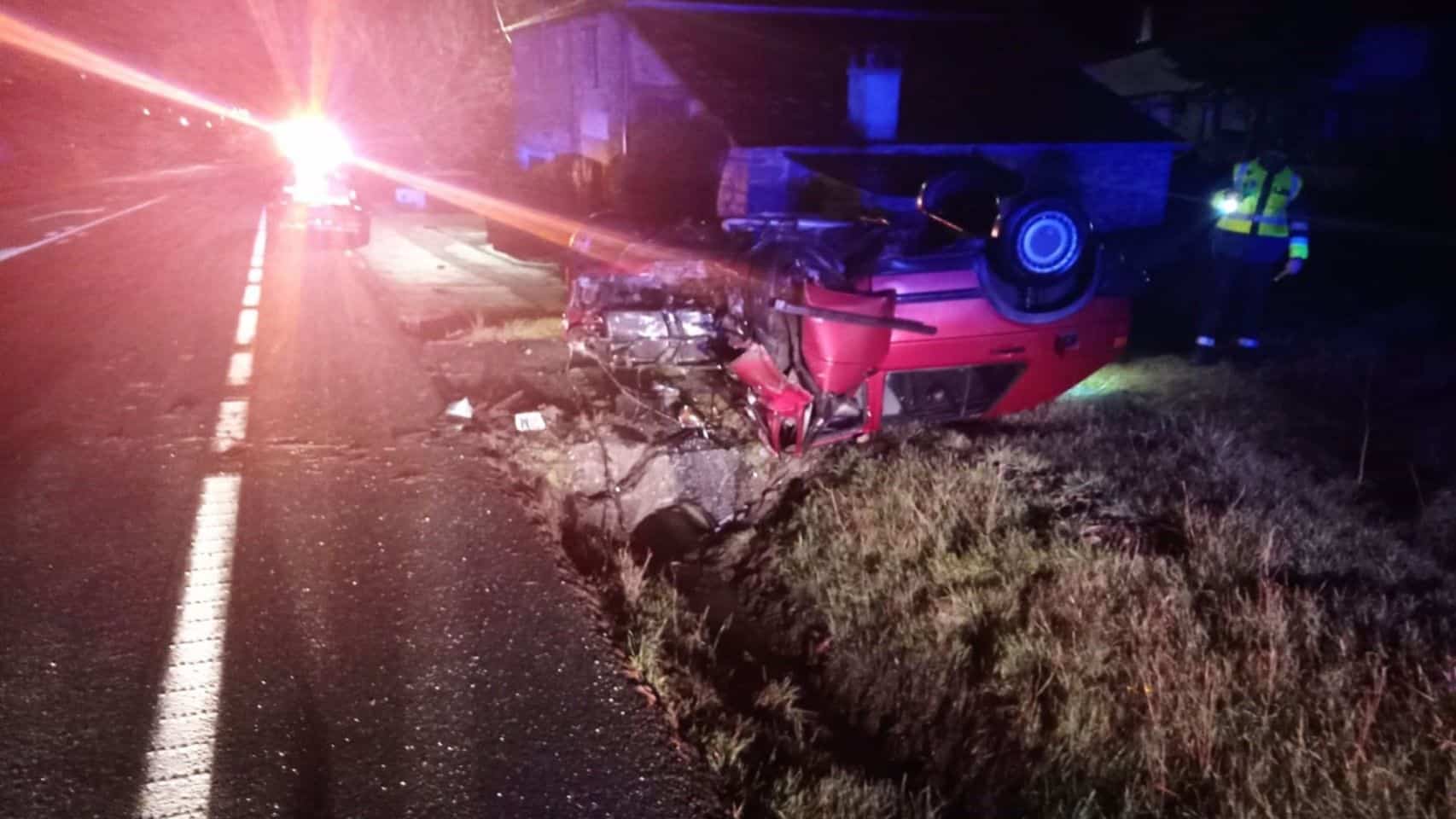 Vehículo siniestrado tras el accidente