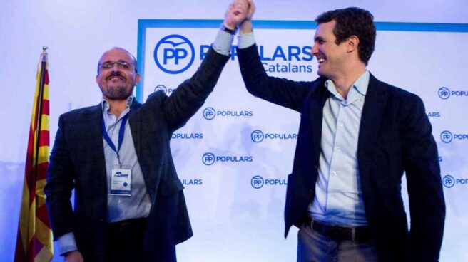 Alejandro Fernández, al ser nombrado presidente del PP catalán junto a Casado. Alejandro Fernández, al ser nombrado presidente del PP catalán junto a Casado.