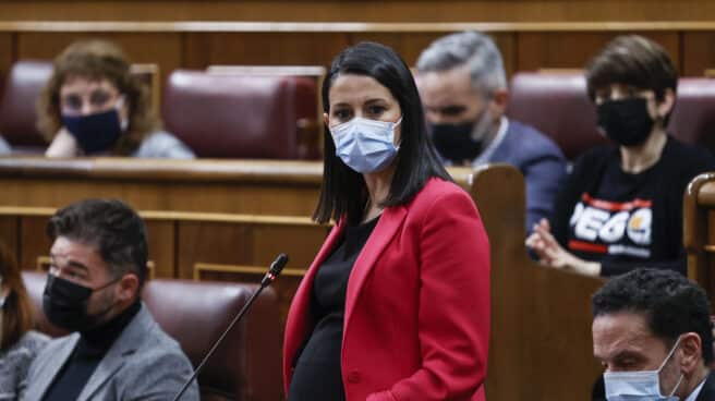 La líder de Ciudadanos Inés Arrimadas en el Congreso antes de irse de baja maternal