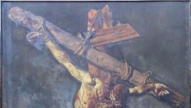 Sale a subasta la primera de las cuatro versiones del Cristo crucificado que pintó Prieto Coussent