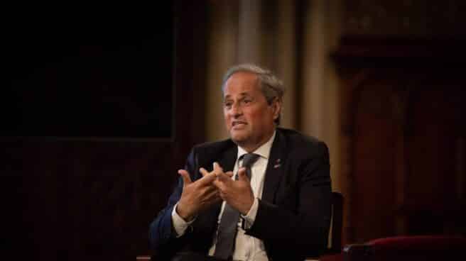 El expresidente de la Generalitat Quim Torra en la clausura del ciclo 'Escolta, Europa'.