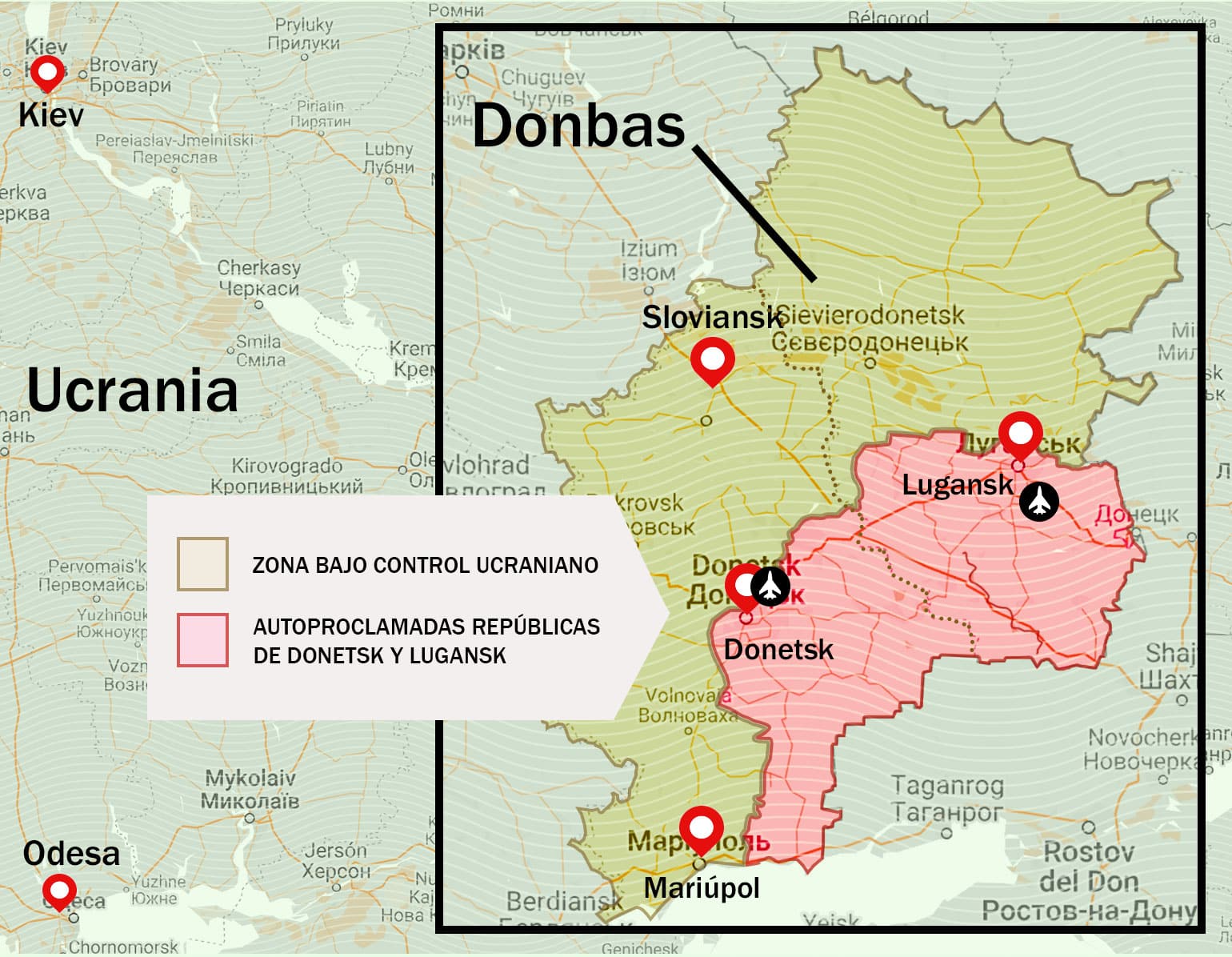 La zona más caliente de Ucrania: Donetsk y Lugansk