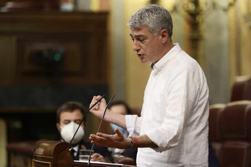 El diputado de EH Bildu en el Congreso, Oskar Matute, este jueves.