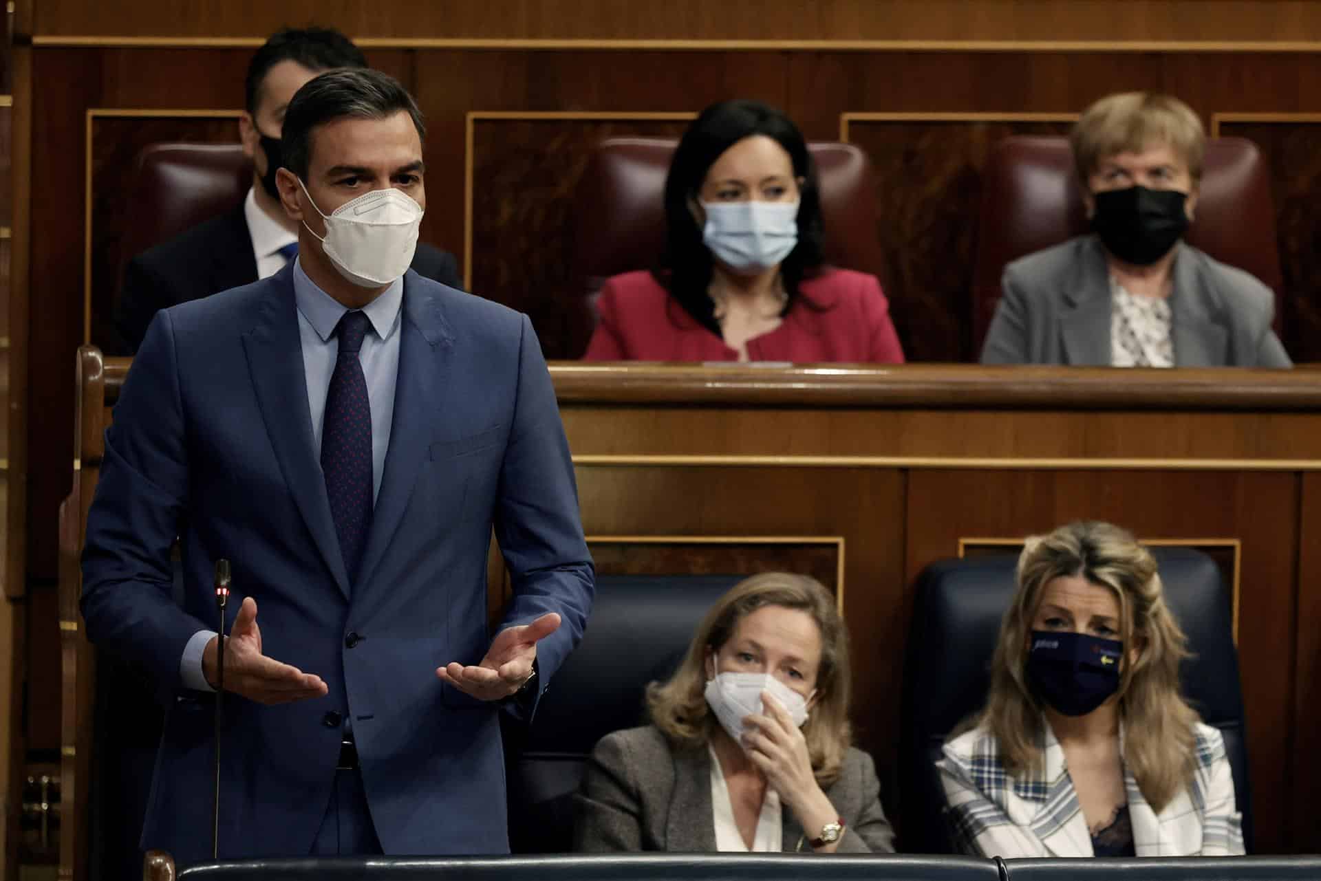 El presidente del Gobierno, Pedro Sánchez, en el Congreso de los Diputados.