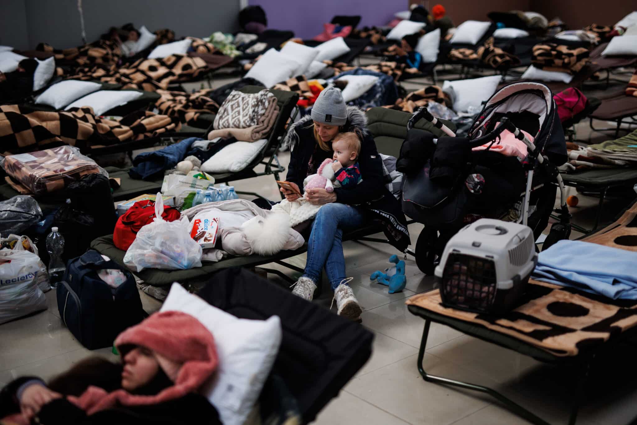 Refugiados ucranianos en Jaroslaw, Polonia