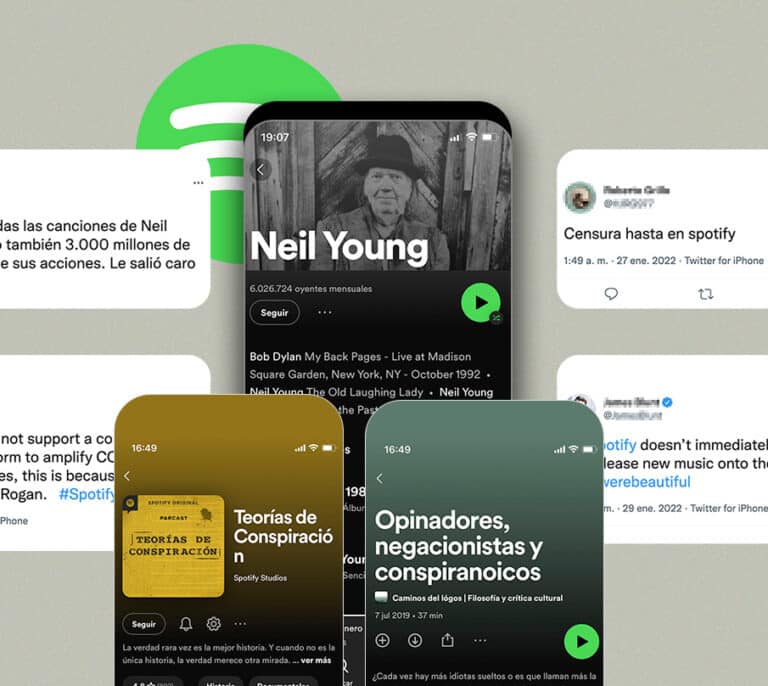 Spotify, el "altavoz del negacionismo" que se rinde a la retirada de artistas