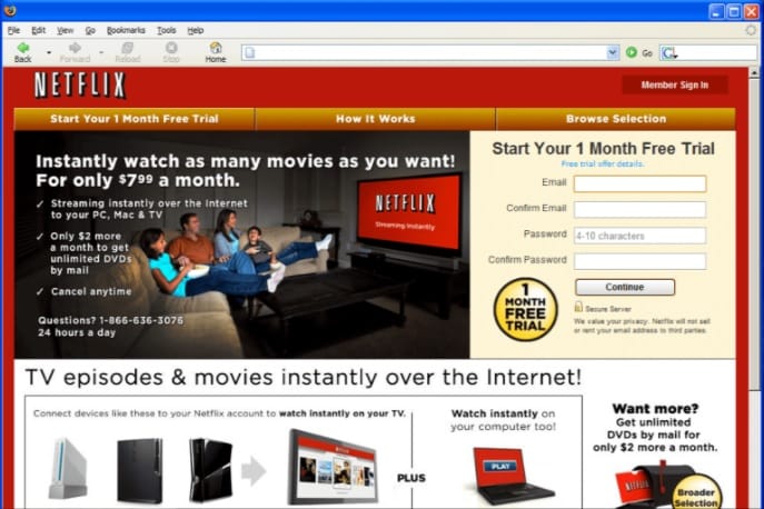 Presentación del servicio de streaming, que permite a los suscriptores ver series y películas al instante.