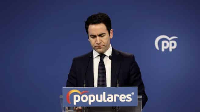García Egea comparece sobre el supuesto espionaje del PP a Ayuso El secretario general del Partido Popular, Teodoro García Egea, en una rueda de prensa en la sede nacional del PP.