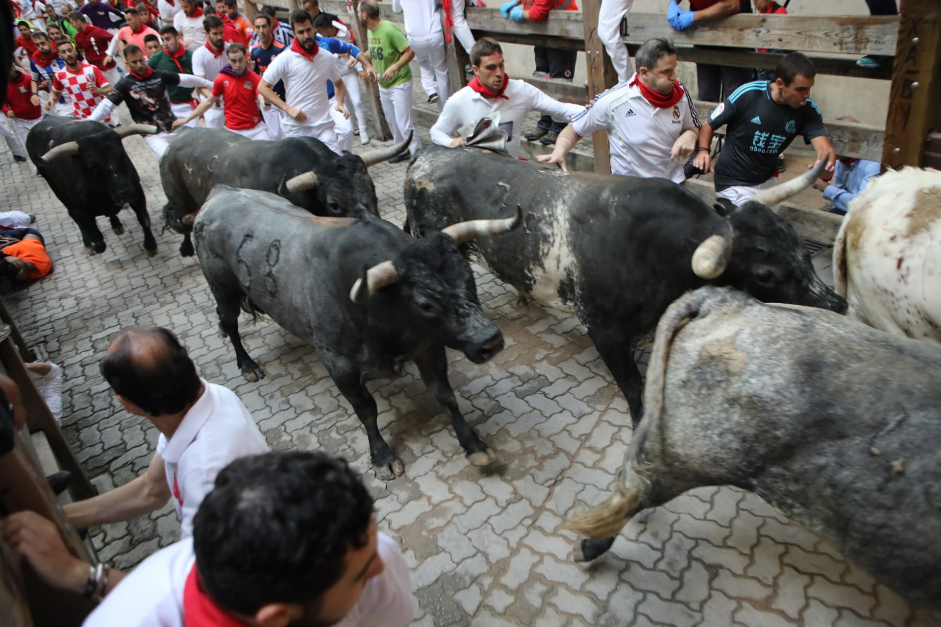 Último encierro de los Sanfermines 2019 en Pamplona