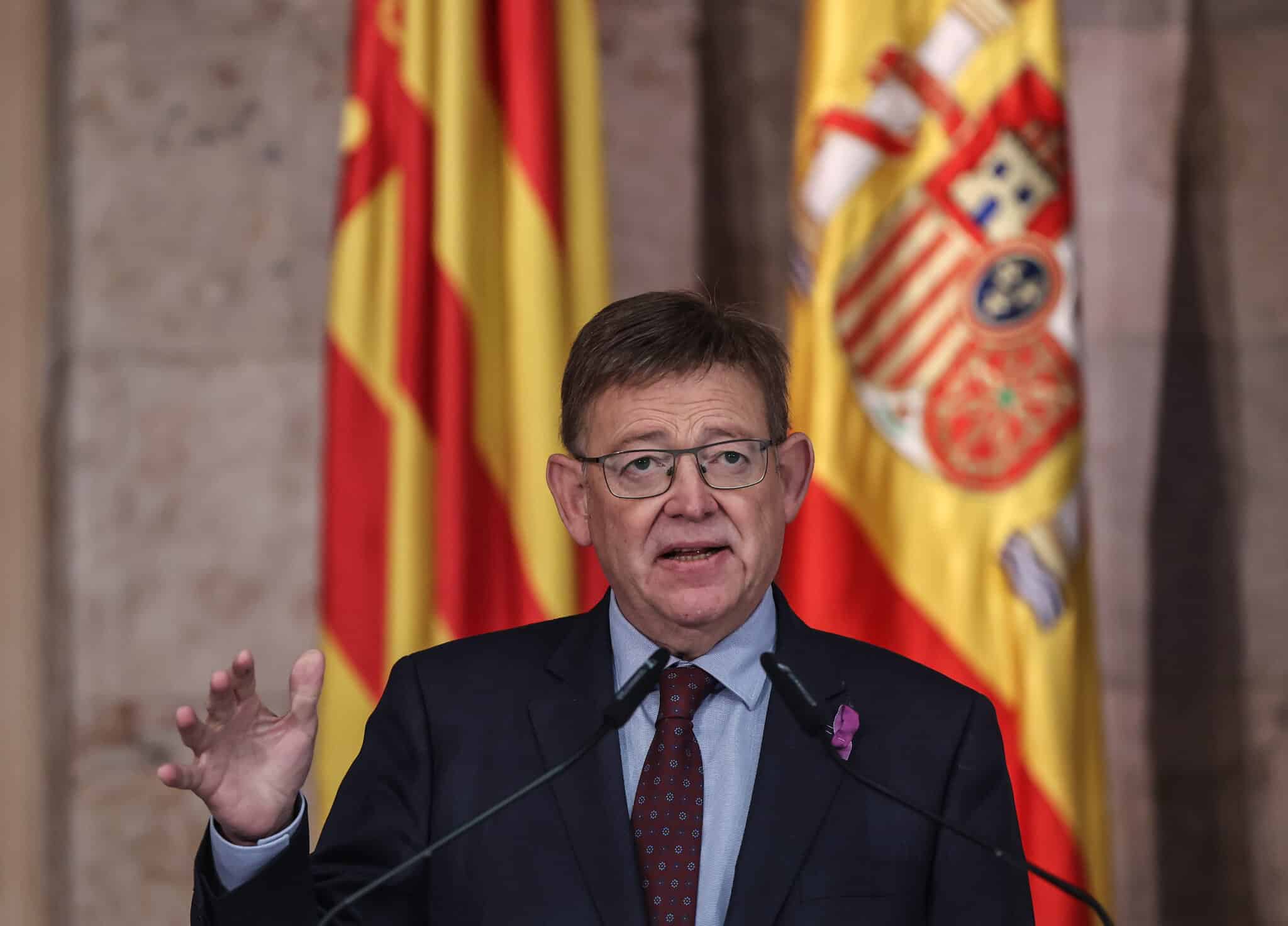 El president de la Generalitat, Ximo Puig, en una rueda de prensa