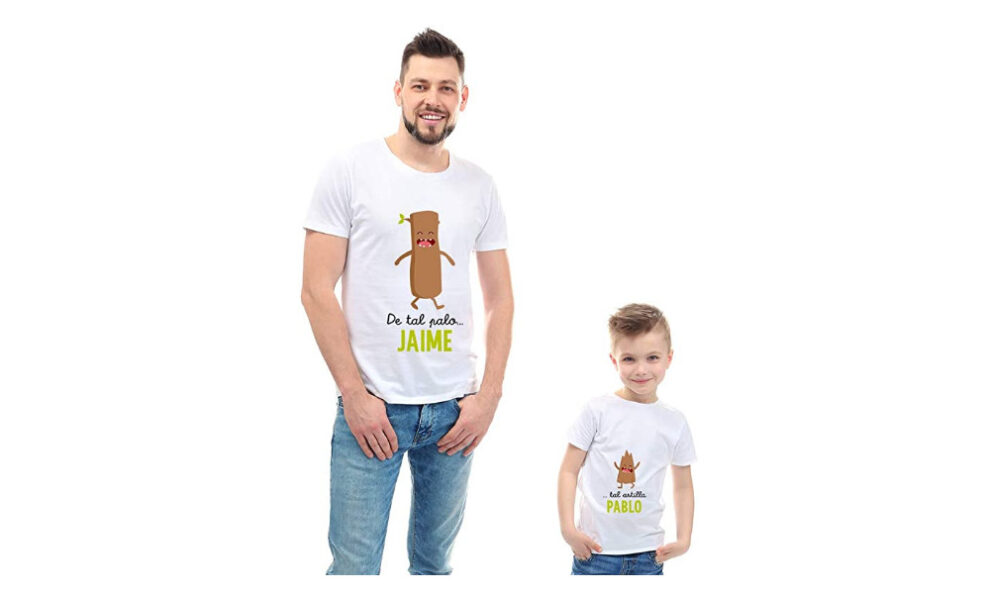 'De tal palo - tal astilla' Hombre con camiseta a juego con el niño y la camiseta
