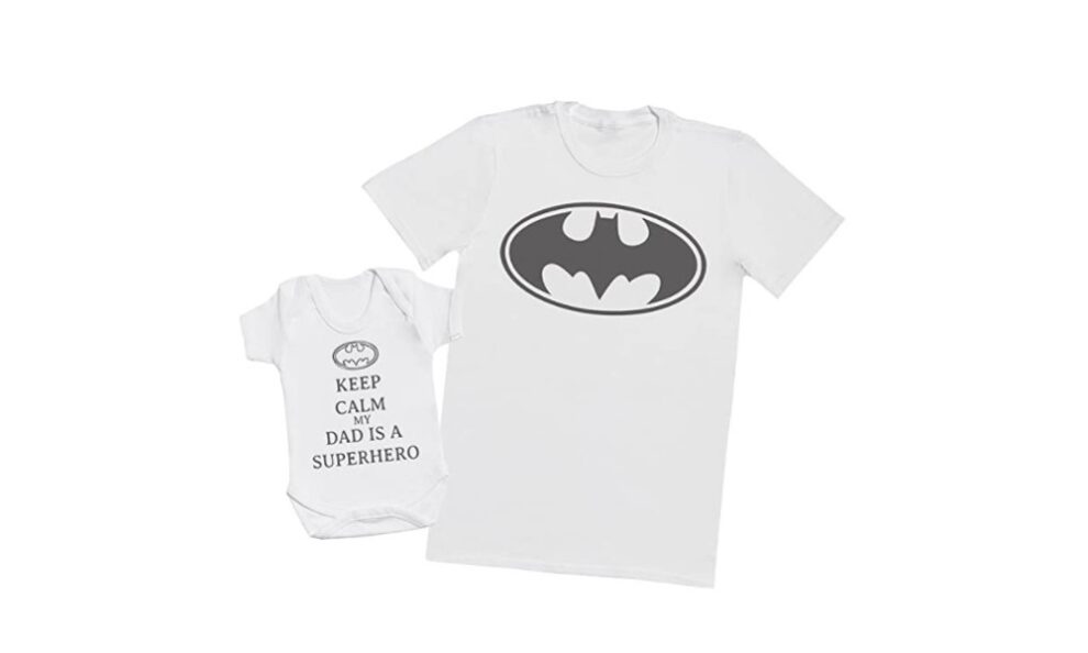 Camiseta padre e hijo de superhéroe