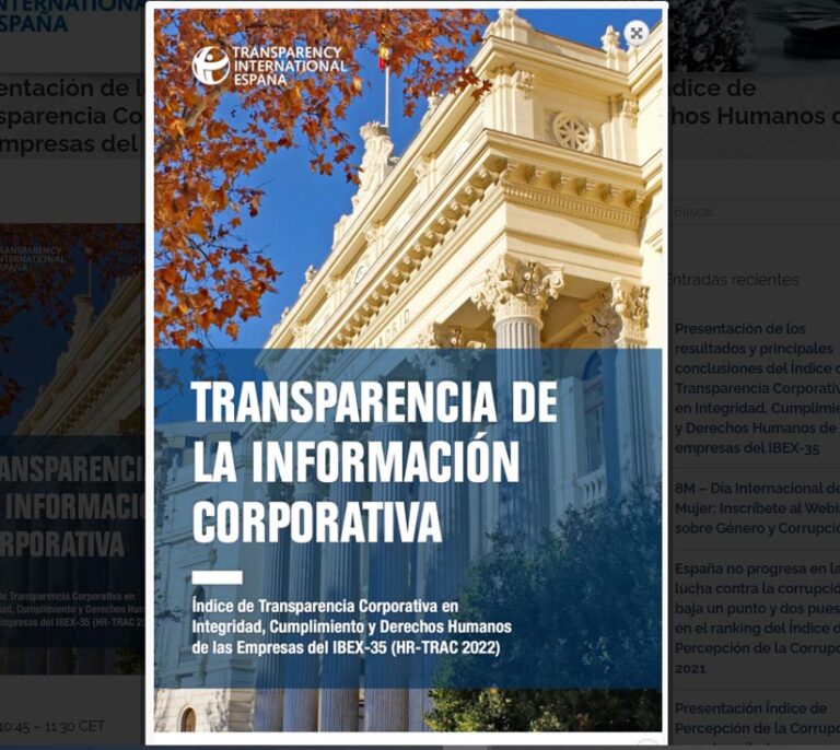 Transparency International España publica el primer 'Estudio Trac’