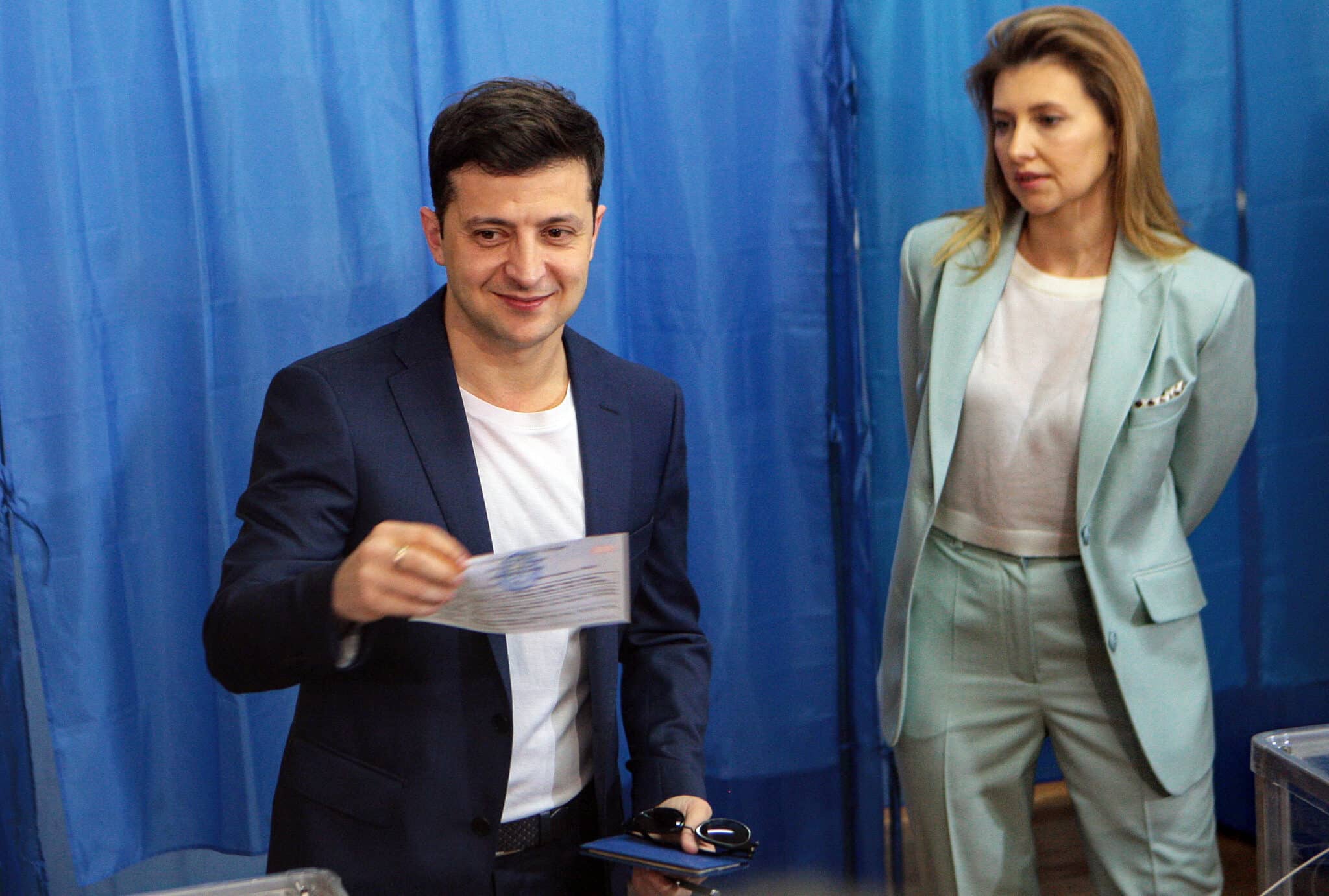 Olena Zelenska y su marido Volodomyr Zelensky