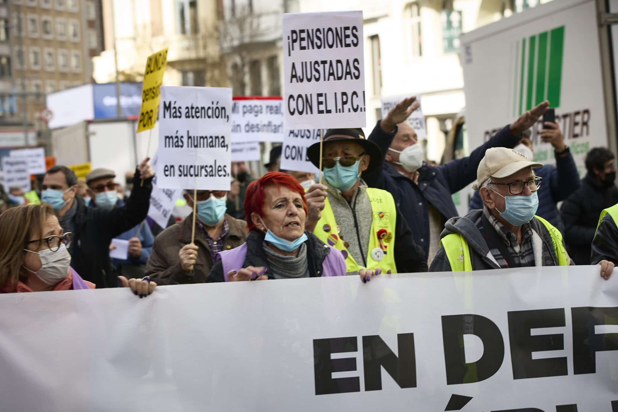 Manifestación de pensionistas en Madrid.