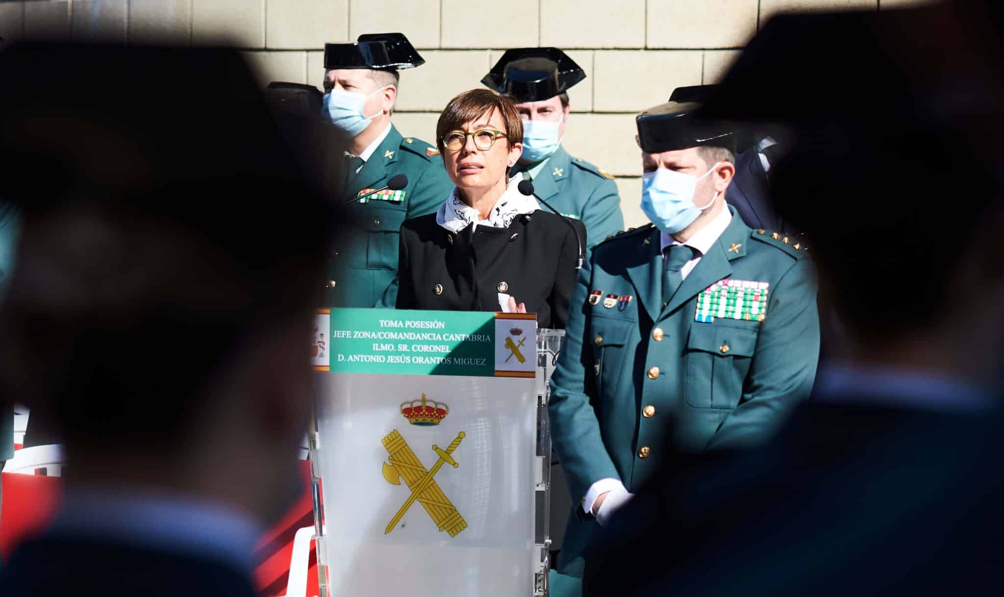 La directora de la Guardia Civil, María Gámez, en la toma de posesión del jefe de la Zona de Cantabria.