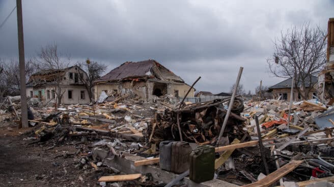 Markhalivka, tras el bombardeo aéreo ruso.