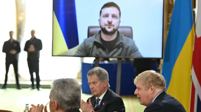El presidente de Ucrania, Volodimir Zelenski, en una intervención