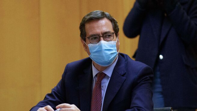 El Gobierno reúne a los agentes sociales para avanzar en el Plan Nacional de Respuesta al impacto de la guerra El presidente de CEOE, Antonio Garamendi, durante una reunión de la Mesa de Diálogo Social en la que participan los representantes de los agentes sociales