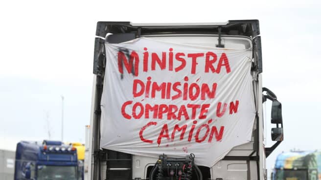 Marcha de camioneros en San Fernando de Henares (Madrid).