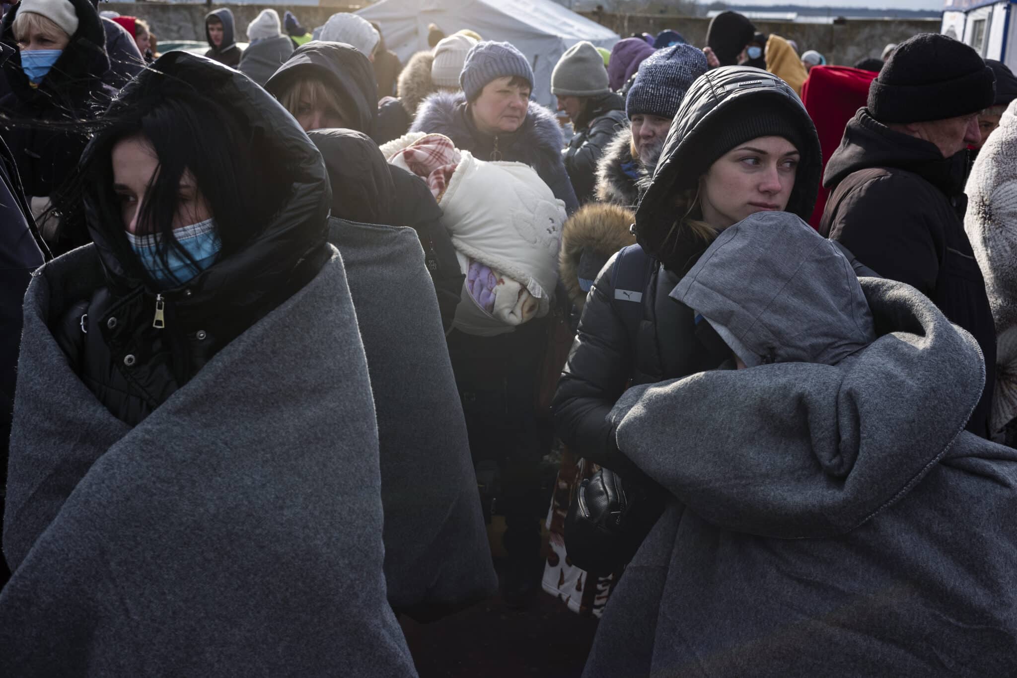Refugiados ucranianos en la frontera de Palanca, Moldavia.