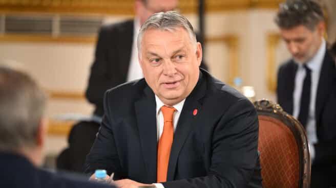Reunión de Visegrado 4 en Londres El primer ministro húngaro, Viktor Orban, en su encuentro con el primer británico, Boris Johnson