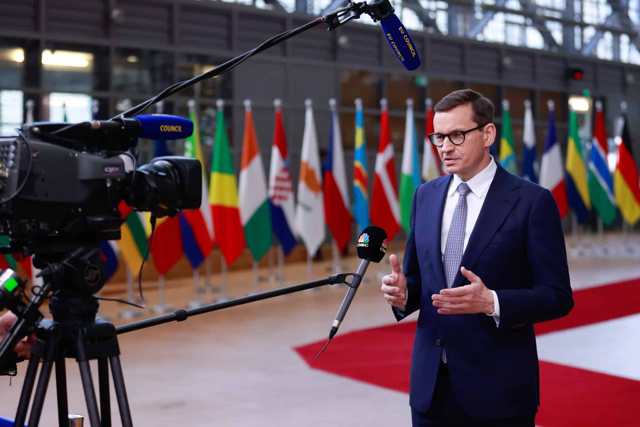 El primer ministro polaco, Mateusz Morawiecki, en una cumbre en Bruselas