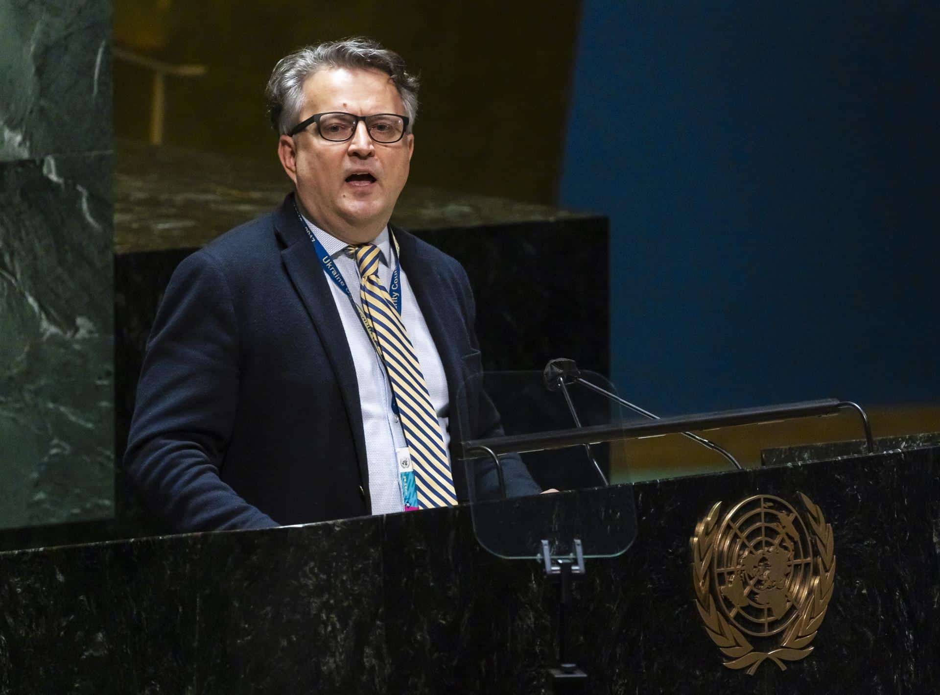 El embajador de Ucrania ante la ONU, Sergiy Kyslytsya.