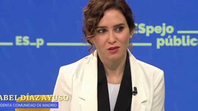 La presidenta de la Comunidad de Madrid,. Isabel Díaz Ayuso, en Espejo Público