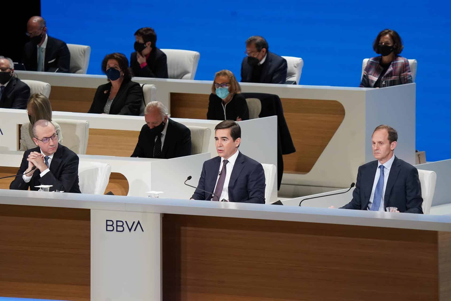 El consejo de administración de BBVA en su junta de accionistas