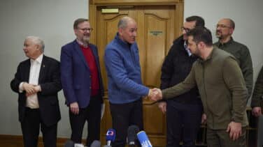 Zelenski recibe el "poderoso" apoyo en Kiev de los primeros ministros de Polonia, Eslovenia y República Checa