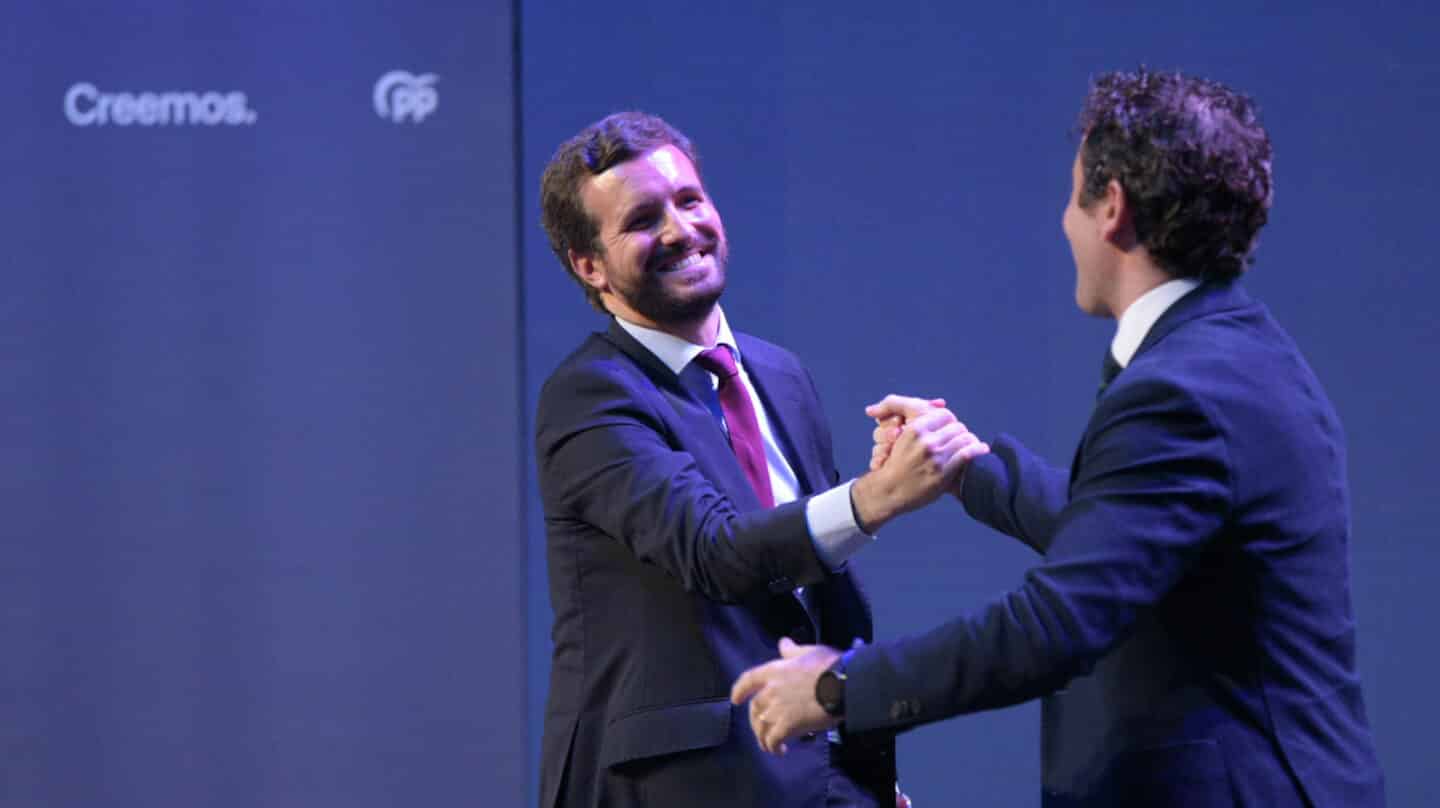 El presidente del PP, Pablo Casado, y el exsecretario general, Teodoro García Egea.