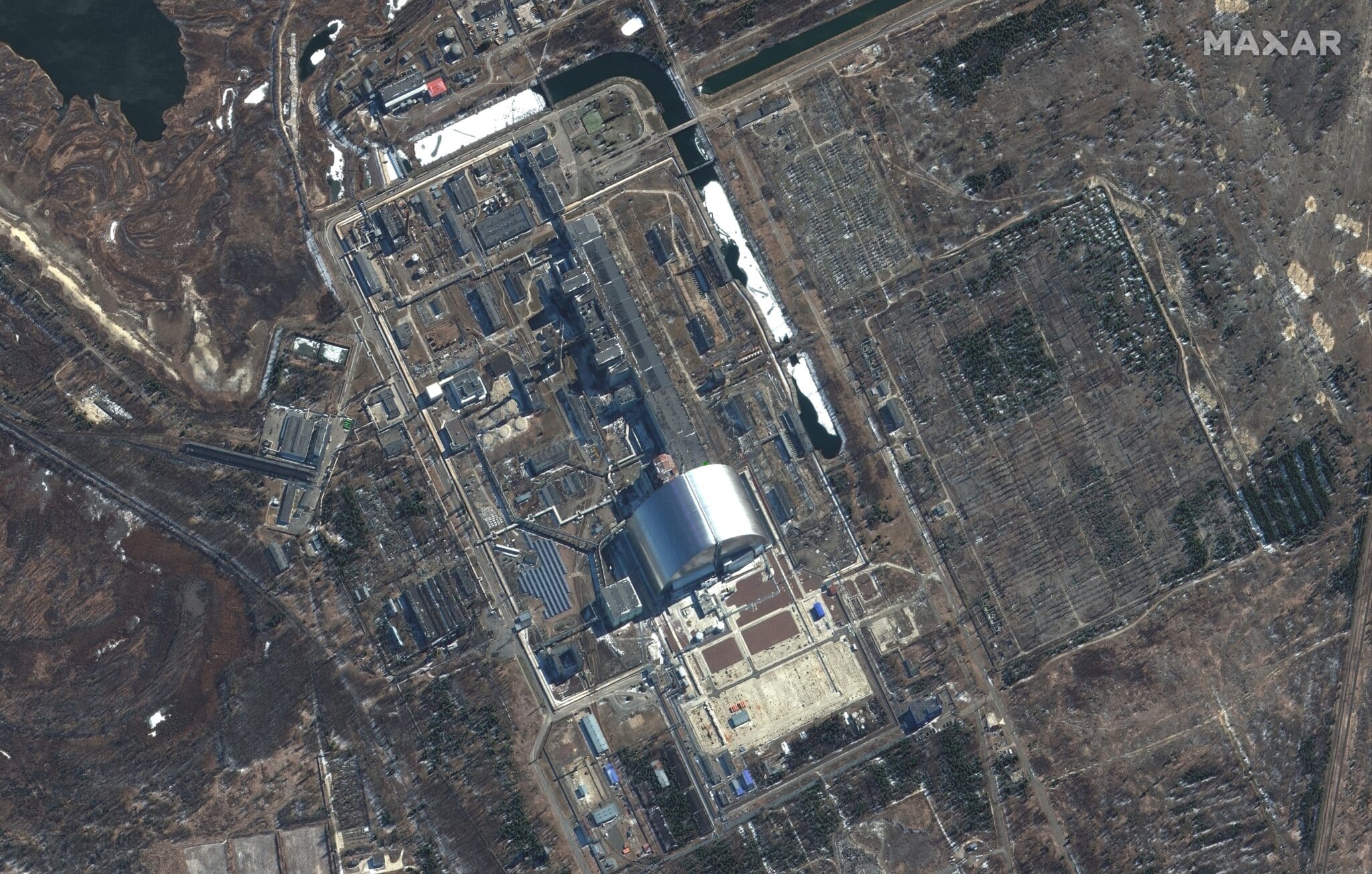 Imágenes satelitales de la central nuclear de Chernóbil