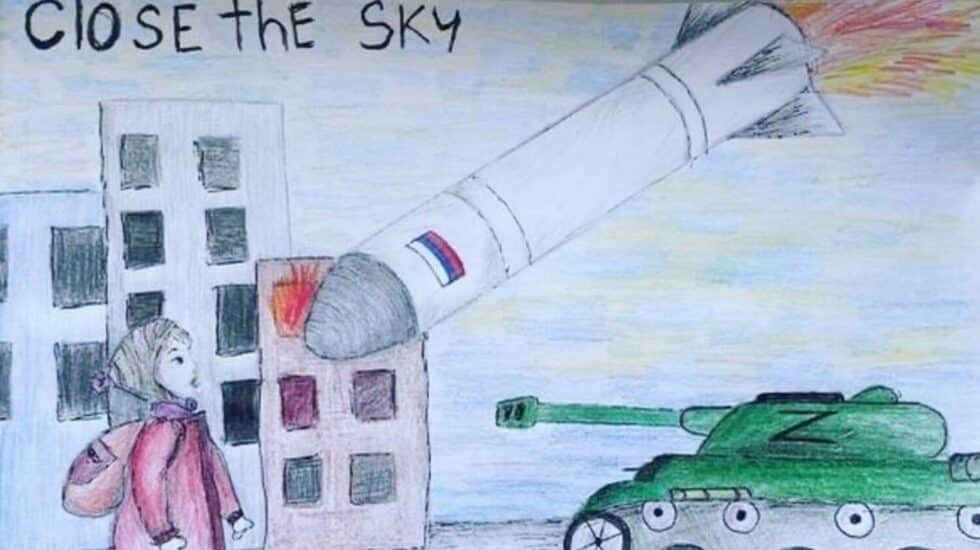Dibujo hecho por Anastasia, una niña de 11 años que vive en Kiev