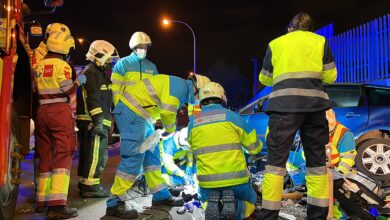 Un muerto y dos heridos tras una colisión frontal entre dos vehículos en Getafe