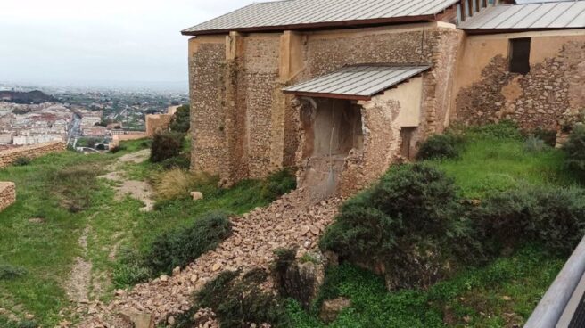 Daños en el patrimonio de Lorca por las lluvias caídas estos días.