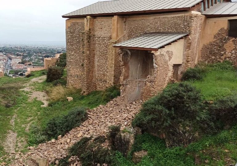Las incesantes lluvias de los últimos días provocan daños en el patrimonio histórico de Lorca pendientes de valoración