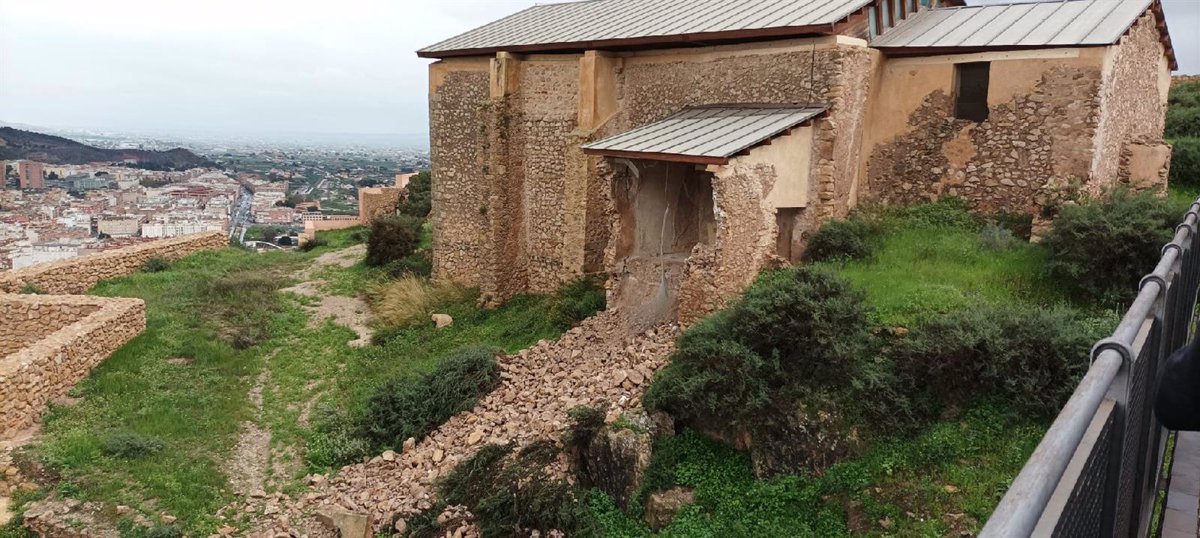 Daños en el patrimonio de Lorca por las lluvias caídas estos días.