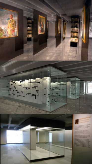 Proyección de cómo quedaría la galería de retratos de directores de la Guardia Civil y la sala de armas históricas.