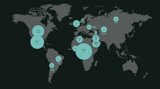 mapa-exportaciones-petroleras Mapa de las importaciones españolas de petróleo en todo el mundo