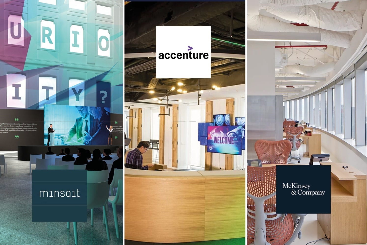 Collage de Minsait, Accenture y McKinsey
