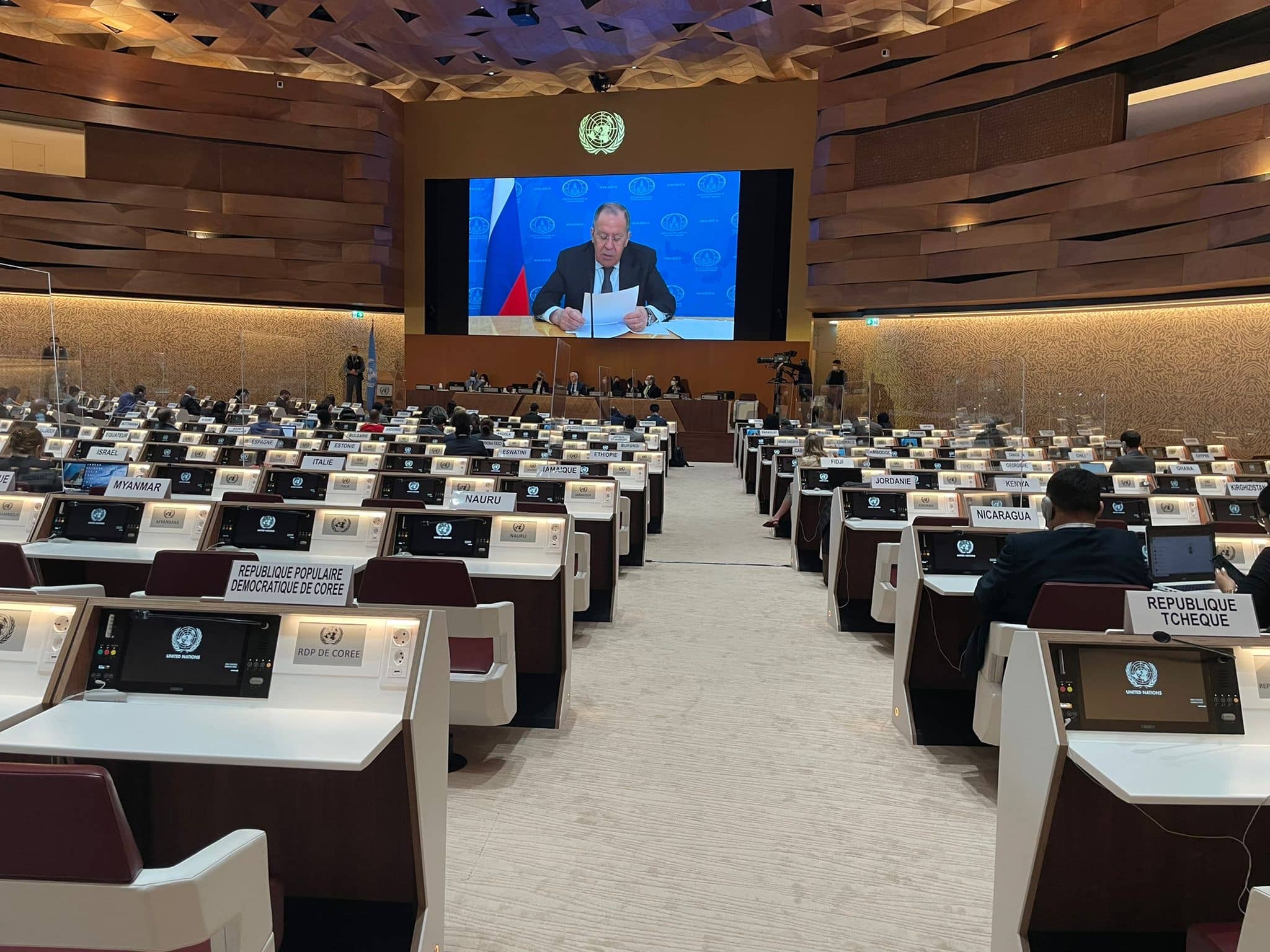 Serguéi Lavrov, ministro de Asuntos Exteriores ruso, interviene en el Consejo de Derechos Humanos de la ONU