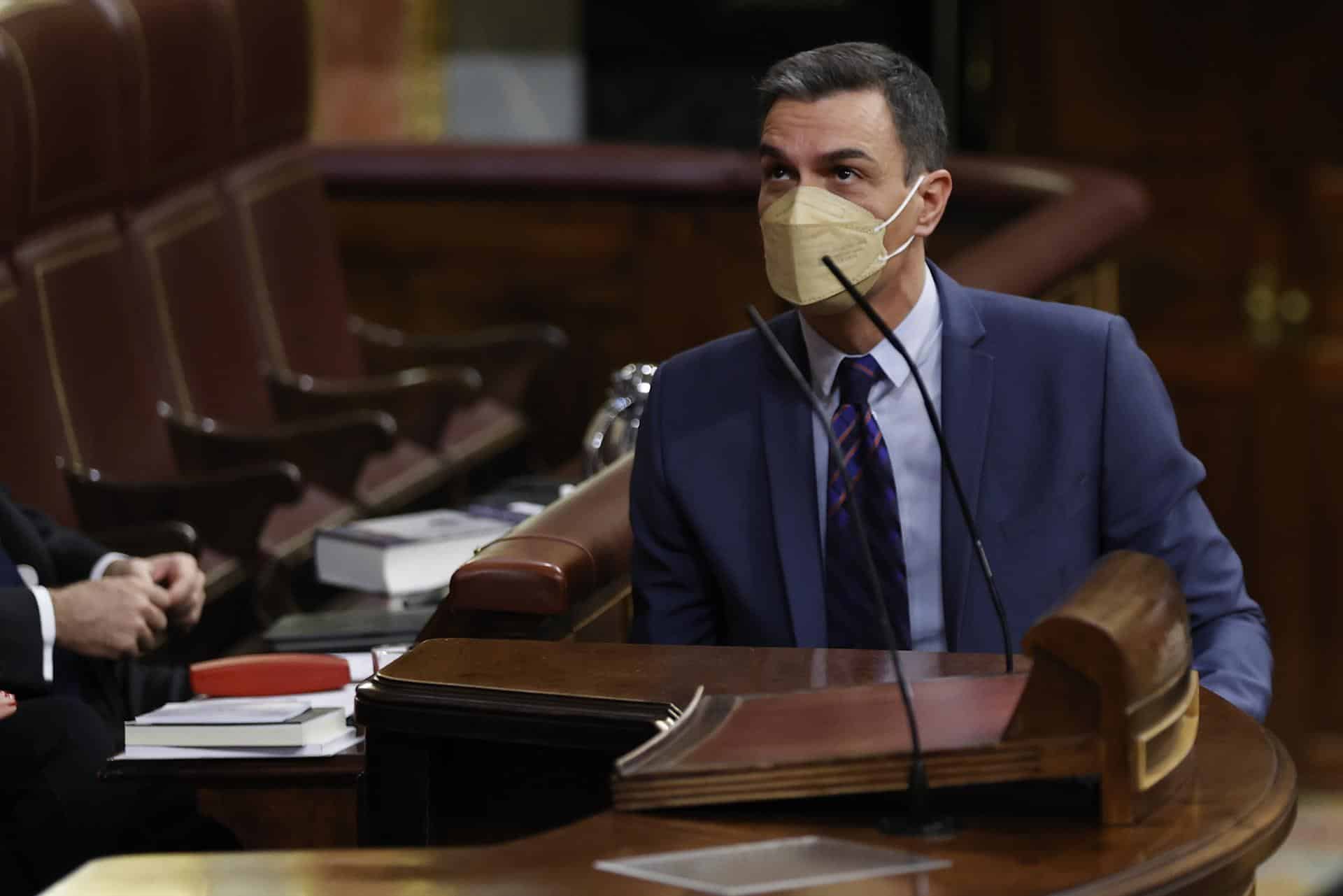 El presidente del Gobierno, Pedro Sánchez, en el Congreso de los Diputados.