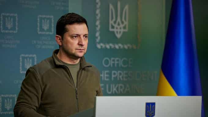 Zelensky, Presidente de Ucrania, en una intervención pública.