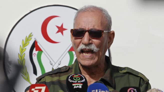 El líder del Frente Polisario, Brahim Ghali, en una comparecencia en Tinduf (Argelia).
