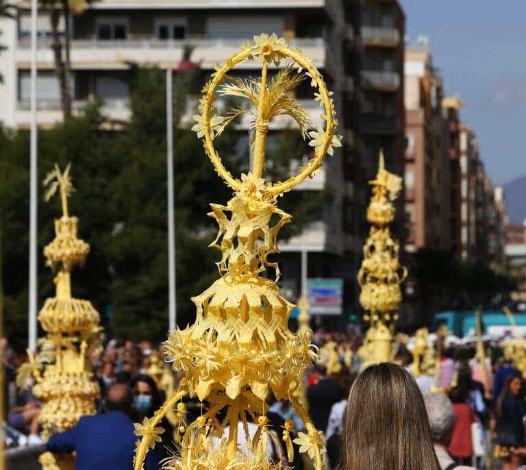 Miles de ilicitanos vuelven a celebrar el Domingo de Ramos con palmas blancas