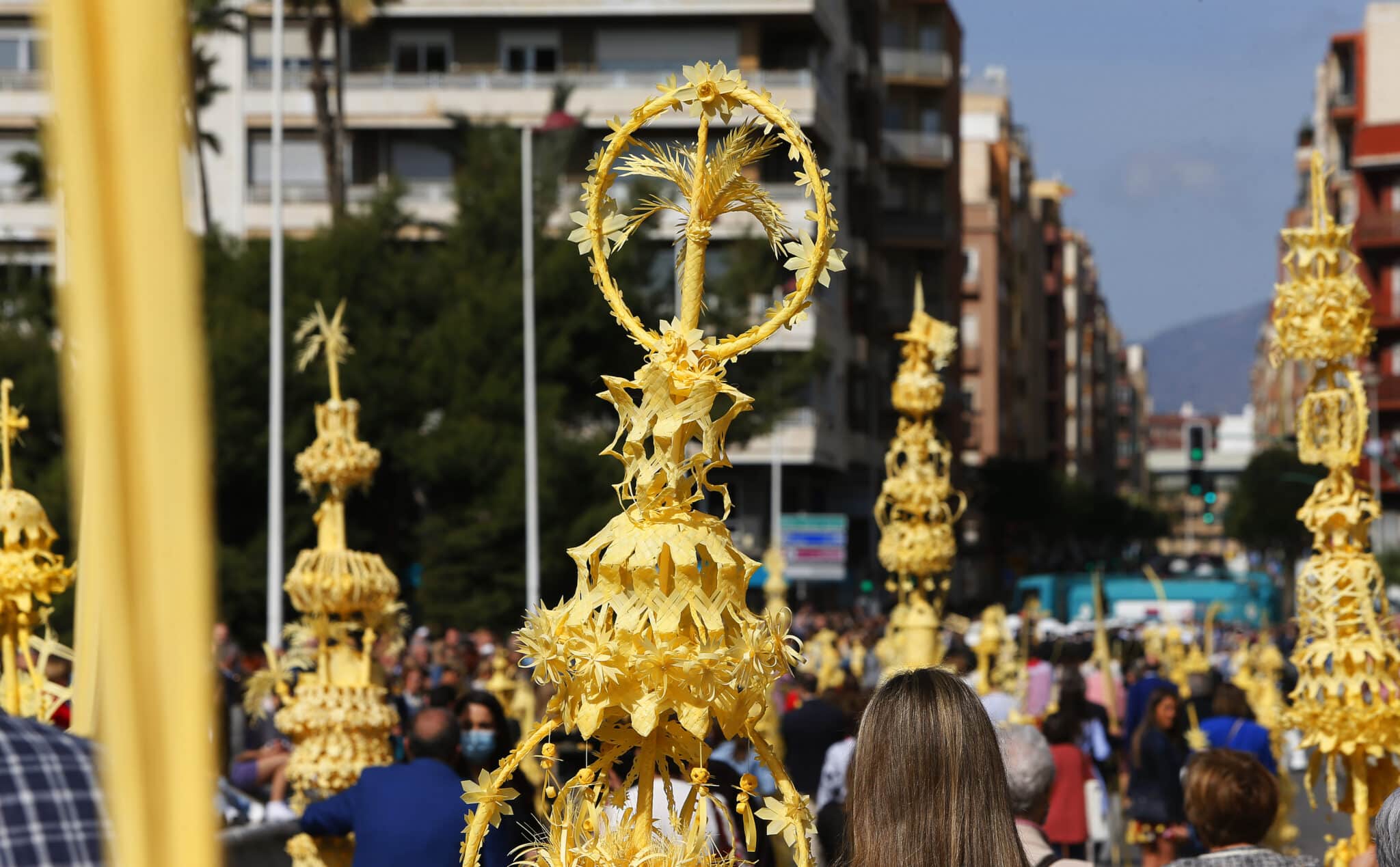 Miles de ilicitanos vuelven a celebrar el Domingo de Ramos con palmas blancas