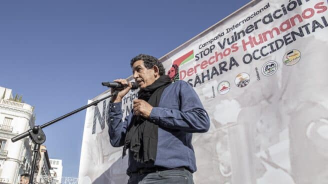 Abdulah Arabi, delegado del Frenre Polisario en España, durante una manifestación en Madrid